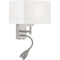 Wandleuchte Dream mit LED-Leselicht, weiß/nickel