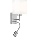 Wandleuchte Dreamer nickel, Chintzschirm weiß