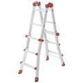 Hailo, Hailo M80 7512007 Aluminium Multifunktionsleiter Arbeitshöhe (max.): 3.71 m Silber, Rot 9.1 kg