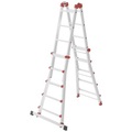 Hailo, Hailo M80 7520007 Aluminium Multifunktionsleiter Arbeitshöhe (max.): 5.70 m Silber, Rot 15.2 kg