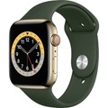 Apple Watch Series 6 44 mm GPS + Cellular Edelstahlgehäuse Gold Sportarmband Grün