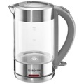 Bosch Haushalt TWK7090B Wasserkocher schnurlos Edelstahl, Glas, Grau (matt)