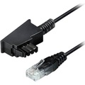 Maxtrack Telefon (analog) Anschlusskabel [1x TAE-F-Stecker - 1x LAN (10/100 MBit/s)] 10 m Schwarz