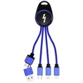 Smrter USB-Ladekabel USB 2.0 Apple Lightning Stecker, USB-A Stecker, USB-C® Stecker, USB-Micro-B Stecker 0.15 m Blau