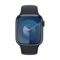 APPLE Watch Series 9 (GPS, Alu) 41 mm - Smartwatch (S/M 130-180 mm, Fluorelastomer, Mitternacht/Mitternacht)