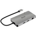 CLUB3D Type-C 8-in-1 hub with 2x HDMI, 2x USB-A, RJ45, SD/ Micro SD card slots and USB Type-C female port