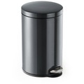 Treteimer Metall rund, Soft Close, 12 Liter, anthrazit