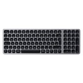 Satechi ST-ACBKM-DE Bluetooth® Tastatur Deutsch, QWERTZ Anthrazit mit numerischer Tastatur, Beleuchtet