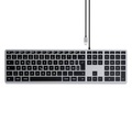 Satechi - Slim W3 USB C Aluminium Tastatur Keyboard Schweizer Layout + Nummernblock (ST-UCSW3M-CH) - Space Grau