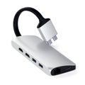Satechi - Dual USB C Multiport Pro Hub mit USB C / 4K HDMI / 2x USB 3.0 Anschluss / Gigabit Ethernet / SD- Micro SD Kartenlesegerät (ST-TCDMMAS) - Silber