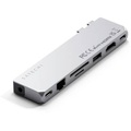 Satechi - USB C Multiport Pro Hub Max mit USB C / 1x USB 3.0 / 1x HDMI / Gigabit Ethernet LAN / 3.5mm Klinke / SD & Micro SD Kartenlesegerät (ST-UCPHMXS) - Silber