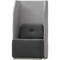 Soft-Seating-System BE SOFT, Sessel, ohne Tisch, m. Akustik-Panel, schwarz-grau
