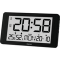 HAMA, hama 00222215 Digitale Wanduhr Kuba, Funkuhr mit Thermometer/Hygrometer, Schwarz