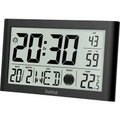 HAMA, hama 00222217 Digitale Wanduhr Martinique, Funkuhr mit Thermometer, Schwarz
