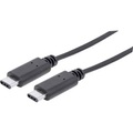 Manhattan USB 3.1 Anschlusskabel [1x USB-C™ Stecker - 1x USB-C™ Stecker] 1 m Schwarz UL-zertifiziert
