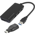 3 Port USB 3.0-Hub mit USB Type-C™ Adapter mit eingebautem SD-Kartenleser Renkforce Schwarz