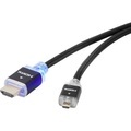 HDMI Anschlusskabel mit LED [1x HDMI-Stecker - 1x HDMI-Stecker D Micro] 1 m Schwarz SpeaKa Professional