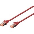 Digitus RJ45 Netzwerk Anschlusskabel CAT 6 S/FTP 1 m Rot Halogenfrei, verdrillte Paare, mit Rastnasenschutz,