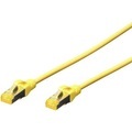 Digitus RJ45 Netzwerk Anschlusskabel CAT 6a S/FTP 1 m Gelb Halogenfrei, verdrillte Paare, mit Rastnasenschutz,