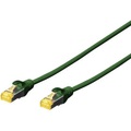 Digitus RJ45 Netzwerk Anschlusskabel CAT 6a S/FTP 7 m Grün Halogenfrei, verdrillte Paare, mit Rastnasenschutz,
