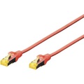 Digitus RJ45 Netzwerk Anschlusskabel CAT 6a S/FTP 2 m Rot Halogenfrei, verdrillte Paare, mit Rastnasenschutz,