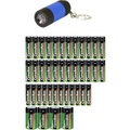 Zink-Kohle Batterie Sparpack 40-teilig mit LED Taschenlampe