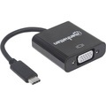 Manhattan USB / VGA Adapter [1x USB 3.1 Stecker C - 1x VGA-Buchse] Schwarz Farbcodiert, Flexibel, Folienschirm,