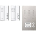 Ritto by Schneider 3857211 Türsprechanlage Kabelgebunden Komplett-Set 2 Familienhaus Weiß/Edelstahl