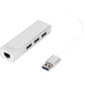 Digitus DA-70250-1 3+1 Port USB 3.0-Hub Silber