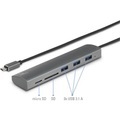 Renkforce 3+2 Port USB 3.1-Hub mit eingebautem SD-Kartenleser, mit Aluminiumgehäuse Silber