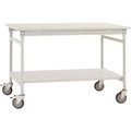 Manuflex BB4001.7035 Beistelltisch BASIS mobil 750x500x850 mm,Platte Melamin RAL7035 lichtgrau Farbe: Licht-Grau