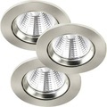 Nordlux Freemont 47580132 LED-Einbauleuchte 3er Set EEK: LED (A++ - E) 16.5 W Warm-Weiß Edelstahl