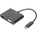 Digitus USB / HDMI / VGA Adapter [1x USB-C™ Stecker - 1x HDMI-Buchse, VGA-Buchse] Schwarz