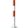 Absperrpfosten aus Stahlrohr, flexibel Ø 76 mm, zum Einbetonieren rot / weiß