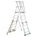 ZARGES Teleskop-Plattformleiter aus Aluminium 12 Sprossen mit Ausleger