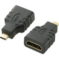 SpeaKa Professional HDMI Adapter [1x HDMI-Stecker D Micro - 1x HDMI-Buchse] Schwarz vergoldete Steckkontakte, Audio