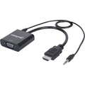 Manhattan HDMI / Klinke / VGA Adapter [1x HDMI-Stecker - 1x VGA-Buchse, Klinkenbuchse 3.5 mm] Schwarz