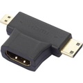 SpeaKa Professional HDMI Y-Adapter [1x HDMI-Stecker C Mini, HDMI-Stecker D Micro - 1x HDMI-Buchse] Schwarz vergoldete