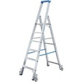 Krause 124609 Aluminium Stufen-Stehleiter fahrbar Arbeitshöhe (max.): 2.70 m Silber 7.7 kg