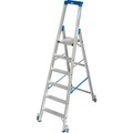 Krause 124630 Aluminium Stufen-Stehleiter fahrbar Arbeitshöhe (max.): 3.40 m Silber 10.7 kg