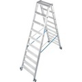 Krause 124876 Aluminium Stufen-Doppelleiter fahrbar Arbeitshöhe (max.): 3.85 m Silber 16.3 kg