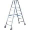 Krause 124883 Aluminium Stufen-Doppelleiter fahrbar Arbeitshöhe (max.): 4.35 m Silber 19.4 kg