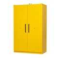 Justrite Sicherheitsschrank EN 90, Auffangwanne, 3 Fachböden, 2-Türen, H 2070 x B 1200 x T 600 mm, gelb