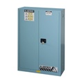 Justrite FM-Sicherheitsschrank HxBxT 1651 x 1092 x 457 mm, selbstschließende Türen für Säuren, Laugen, blau