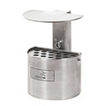 Wandascher rund, mit Abdeckhaube, ohne Pfosten, Edelstahl, 2 Liter