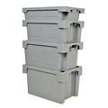 Drehstapelbehälter, Wände + Boden geschlossen, 60 Liter, grau