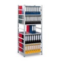 META Aktenregal GF, doppelseitig, ohne Abdeckboden, verzinkt, HxBxT 2.200 x 1.000 x 600 mm