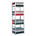 META Aktenregal GF, doppelseitig, ohne Abdeckboden, FL 80 kg, lichtgrau, HxBxT 2.500 x 1.000 x 600 mm