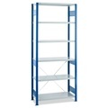 SCHULTE Fachbodenregal, GF, FL 150 kg, enzianblau/lichtgrau, HxBxT 2.000 x 750 x 500 mm