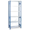 SCHULTE Fachbodenregal, GF, enzianblau/verzinkt, FL 150 kg, HxBxT 2.000 x 750 x 400 mm